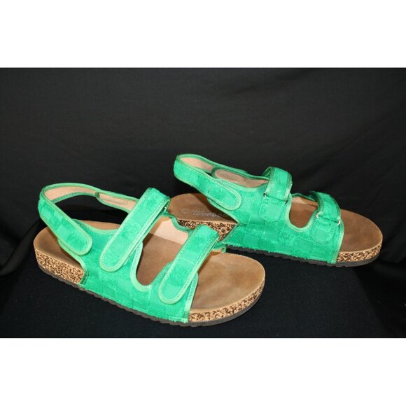 Weeboo Green Velcro Women's Sandals Size 11 - Picture 2 of 8